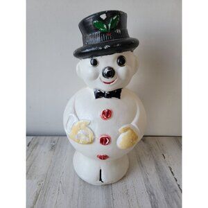 Vintage beco snowman RARE blow mold Xmas lawn decor